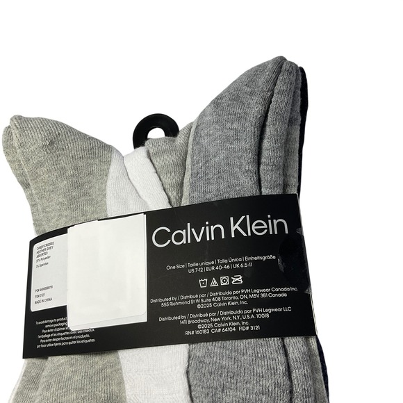 Calvin Klein Mens Cushion Crew Socks 5 Pair Pack Assorted Colors One Size - Picture 5 of 6